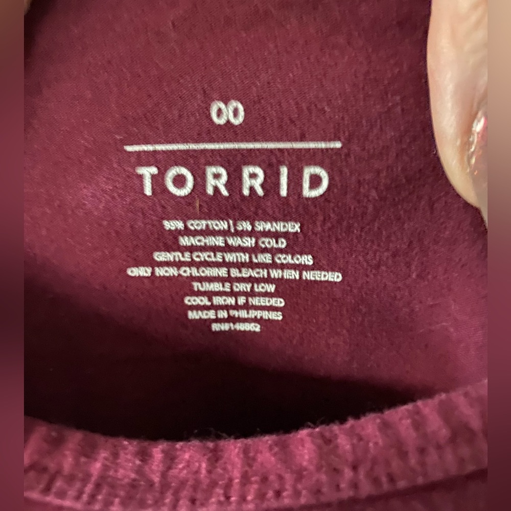 Torrid Maroon Spaghetti Strap Tank Cami Size 00